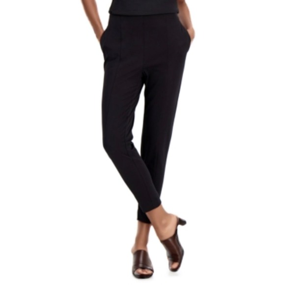 Alfani Pants Womens 14 Black Straight Leg Comfort Waist Ankle Straight Trouser - Picture 1 of 8